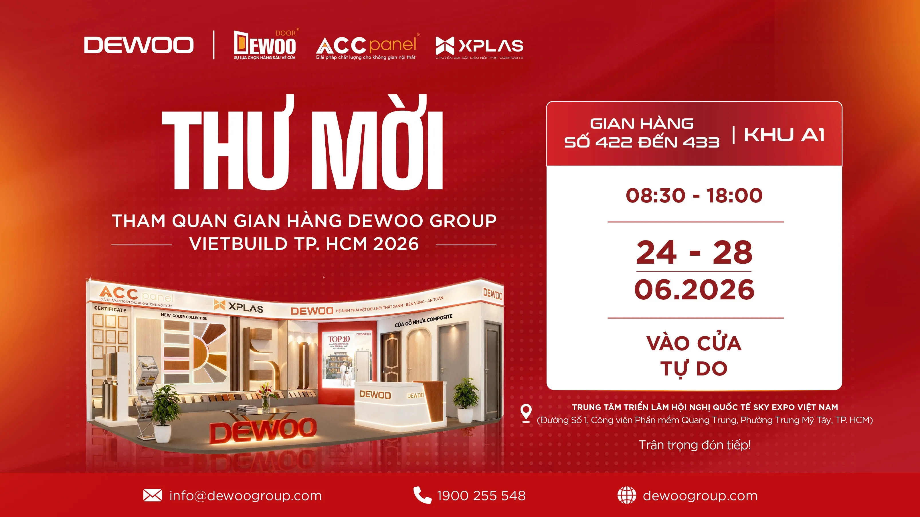 THƯ MỜI THAM QUAN GIAN HÀNG DEWOO DOOR & ACC PANEL TẠI VIETBUILD HỒ CHÍ MINH 2026